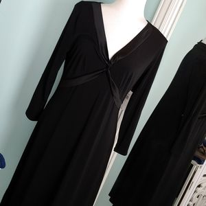 BCBG Paris black dress NWT simple elegance jersey with satin collar!